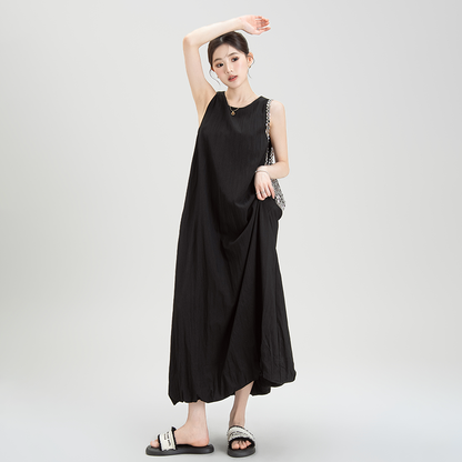 【ワンピース】夏新作 フレンチエレガンス ゆったりシルエット ノースリーブキャミ バルーンワンピース【JZシリーズ】