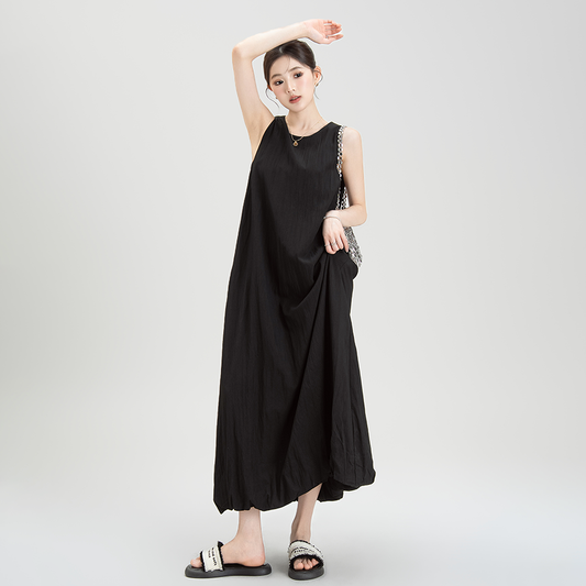 【ワンピース】夏新作 フレンチエレガンス ゆったりシルエット ノースリーブキャミ バルーンワンピース【JZシリーズ】