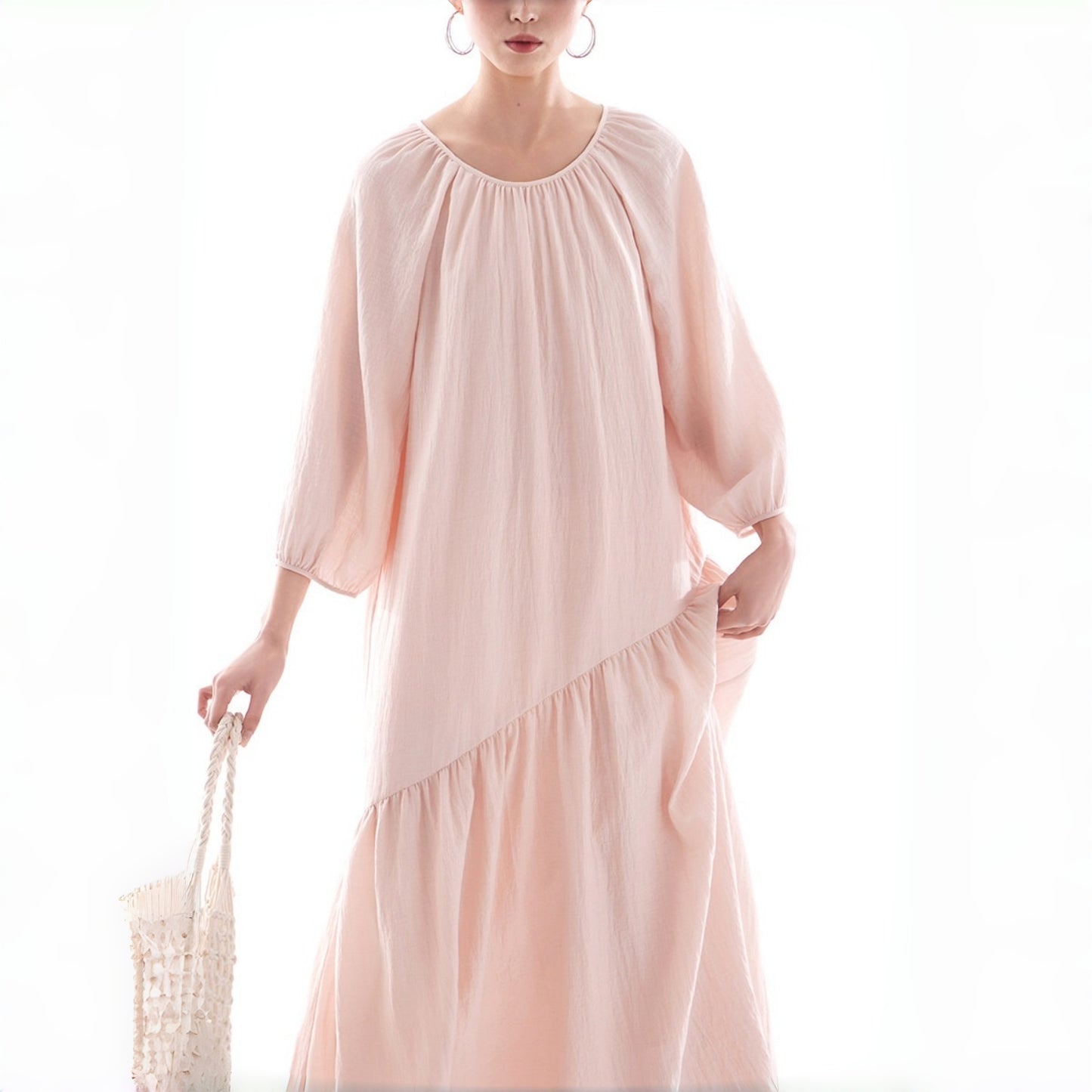 【ワンピース】春夏 新作 海辺 リゾート 上品 フレンチ 長袖ワンピース【JZシリーズ】