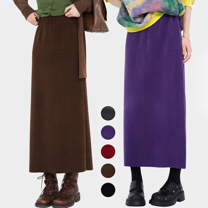 5カラー【ボトムス】ハイウエスト ミディスカート レディース 秋冬 カジュアル 上品 ゴムウエスト【JZシリーズ】