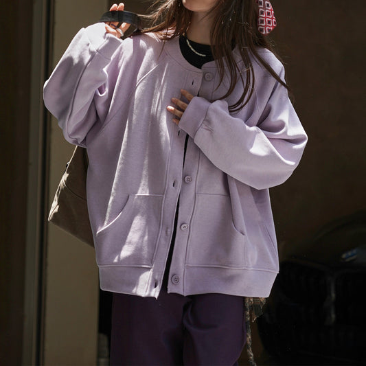 【アウター】初秋新作 韓国風 スタジャン風 カジュアル ラグランスリーブ カーディガン【JZシリーズ】