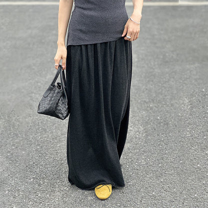 【ボトムス】ハイセンス ニットスカート レディース ウエストゴム 細見えムード感ロングスカート【JZシリーズ】