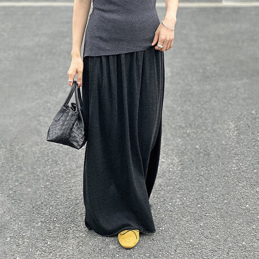 【ボトムス】ハイセンス ニットスカート レディース ウエストゴム 細見えムード感ロングスカート【JZシリーズ】