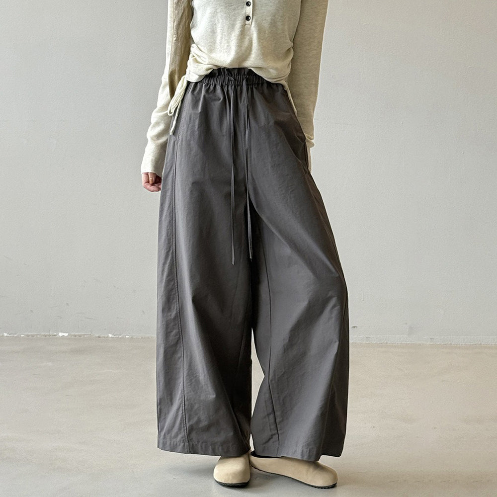 【ボトムス】アメリカン ワイドレッグ レディース 秋 ヴィンテージシルエット ドレープ感 ウエストゴム バルーンパンツ【JZシリーズ】