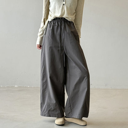 【ボトムス】アメリカン ワイドレッグ レディース 秋 ヴィンテージシルエット ドレープ感 ウエストゴム バルーンパンツ【JZシリーズ】