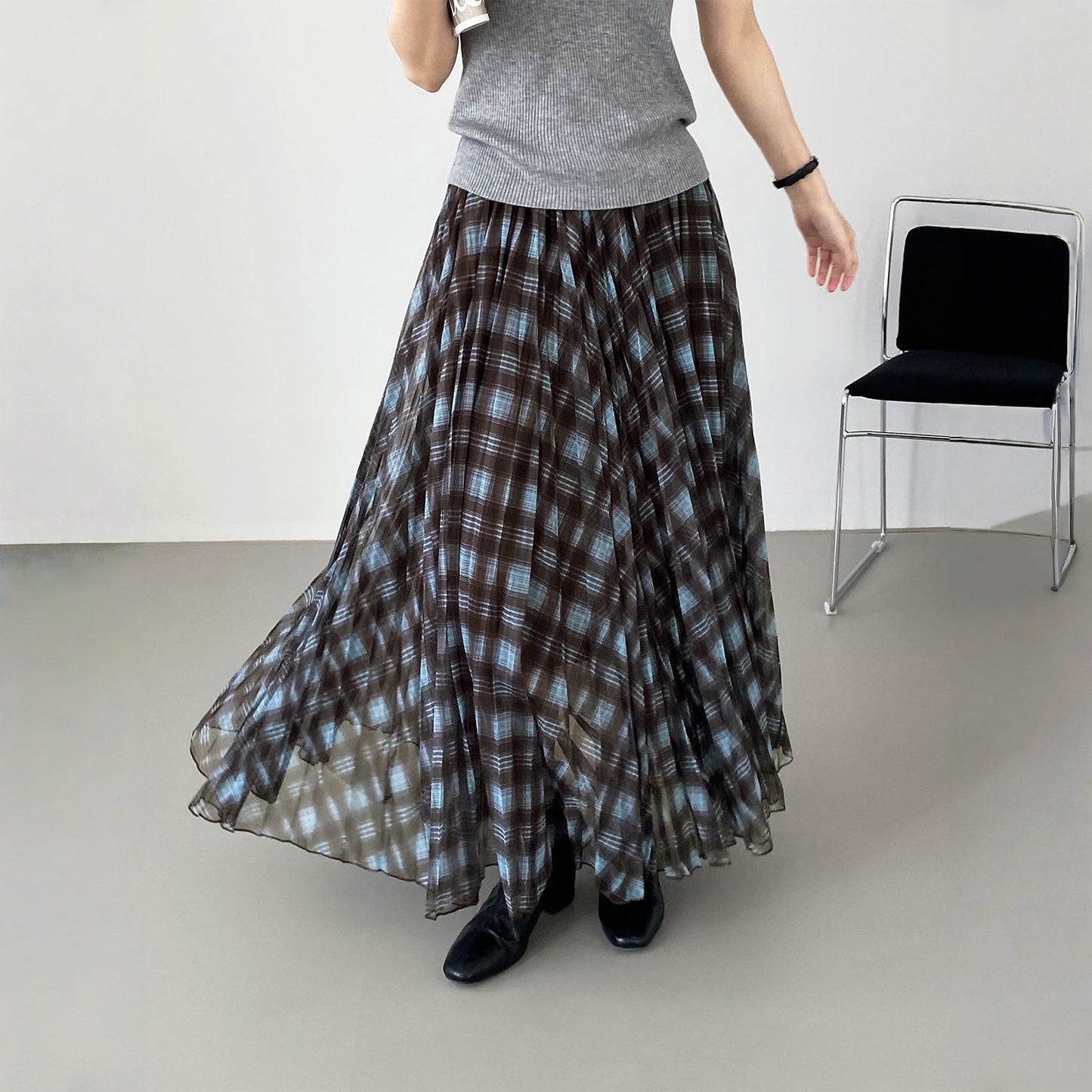 【ボトムス】春 秋 冬 夏 チェック柄 イレギュラー スカート 【SHシリーズ】