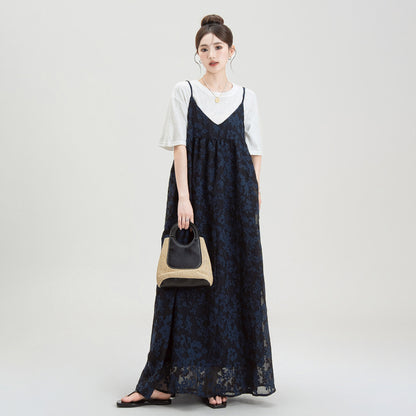 【ワンピース】フレンチ風 ブルー花柄 レディース 夏新作 Vネック Aライン ロング丈 体型カバー ゆったり リゾート 海 ビーチ 旅行 人気 トレンド 夏 ノースリーブワンピース
【SHシリーズ】