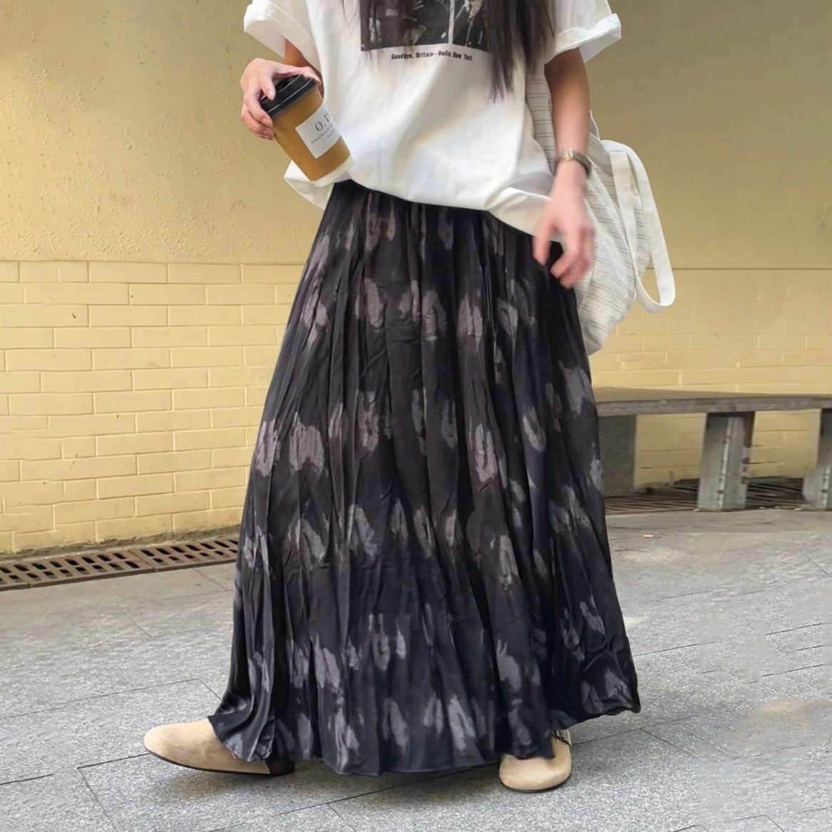 期間限定⭐️60%OFF【ボトムス】体型カバー ハイウエスト プリーツ Aラインスカート 春新作 フレア ロング丈【SHシリーズ】