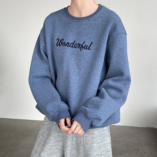 【トップス】韓国風 ゆるふわ ロゴプリント 裏起毛スウェット 秋冬 丸首 レディース パーカー【JZシリーズ】