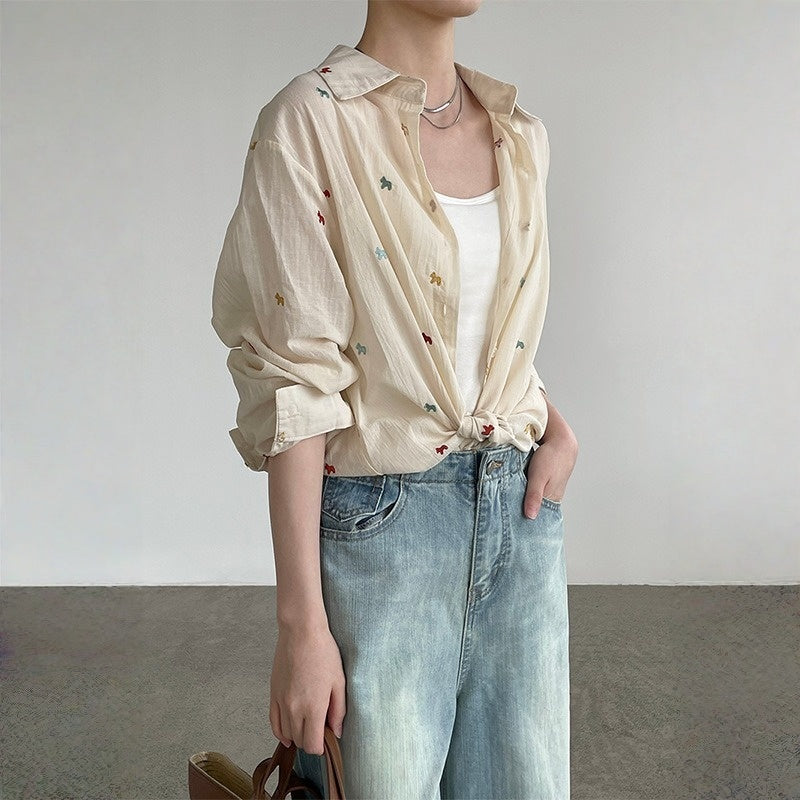 【トップス】カラフル おしゃれカジュアル UV対策トップス シャツ 【JZシリーズ】