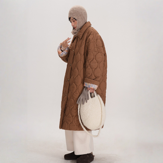 【アウター】クリブラウン 春 秋 冬 厚手 シングルボタン 中綿コート 【JZシリーズ】