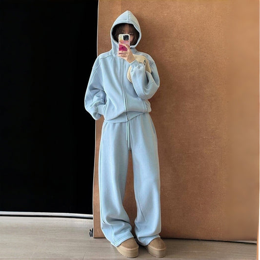 【セットアップ】韓国風 OOTD カジュアル 合わせやすい ジャケット+パンツ 2点セット【FCシリーズ】