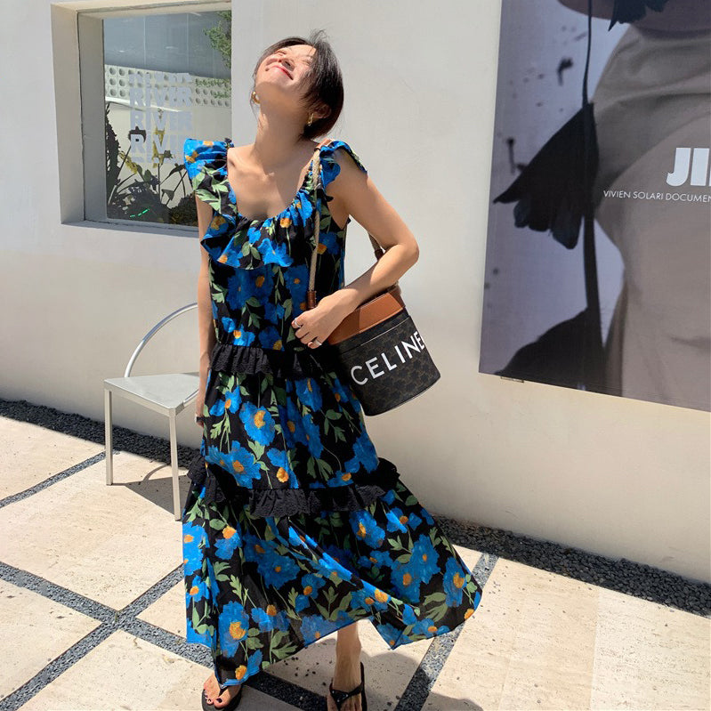 【ワンピース】人気レース ノースリーブワンピース｜ロールスリーブ×深Vネックの大人カジュアル長袖ドレス【SHシリーズ】