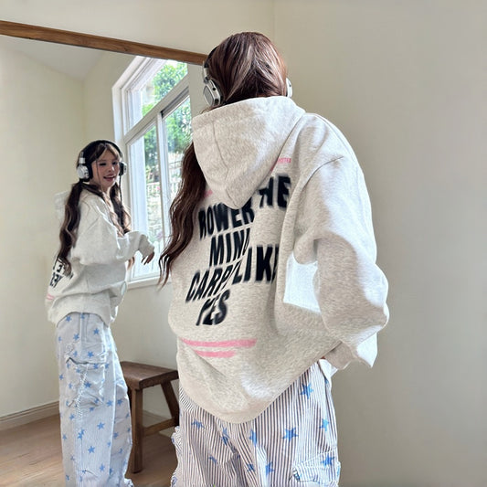 【トップス】韓国風 フード付き アルファベット スタイリッシュ パーカー【FCシリーズ】