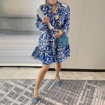 【ワンピース】ヴィンテージ 長袖ワンピース レディース 春夏秋 ミニ丈 ゆったり スリム見え 上品コーデ【SHシリーズ】