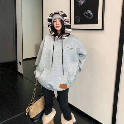 【トップス】切り替え 春 秋 冬 裏起毛 フード付き パーカー【FCシリーズ】