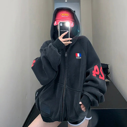 【アウター】厚手 裏起毛 オーバーサイズ感 フード付き ジャケット 【FCシリーズ】