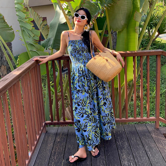 【ワンピース】花柄×リゾート感たっぷり ノースリーブワンピース 夏 大人気トレンドアイテム【SHシリーズ】