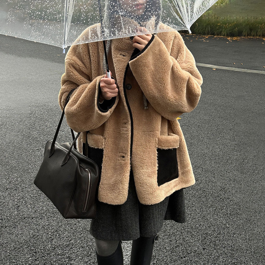 【アウター】レトロ感×バイカラー♡ボアジャケット 冬新作 レディース あったか【JZシリーズ】