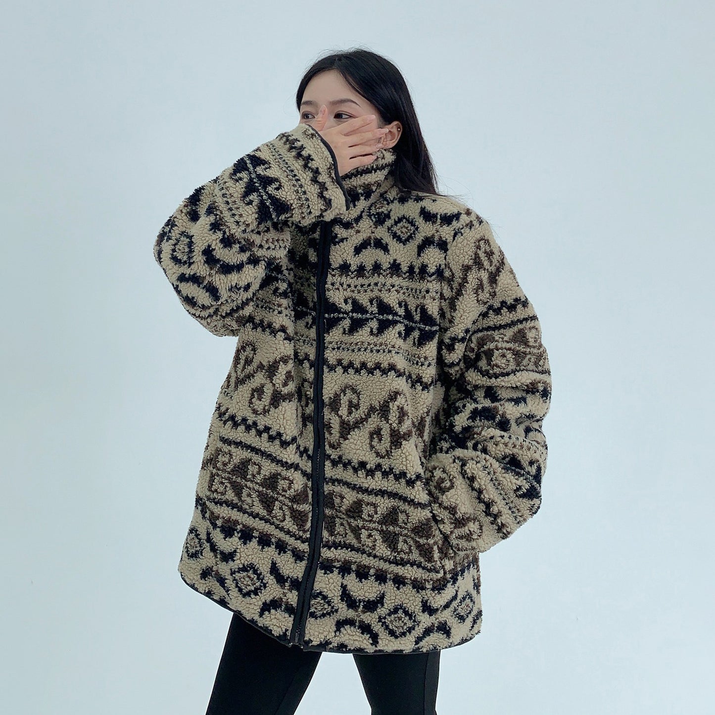 【アウター】冬用 ボア×中綿ジャケット  袖取り外し 2WAY綿入れコート【FCシリーズ】