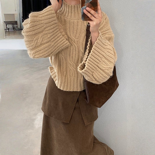 【トップス】ハイネック フレアスリーブ ニット セーター 【JZシリーズ】