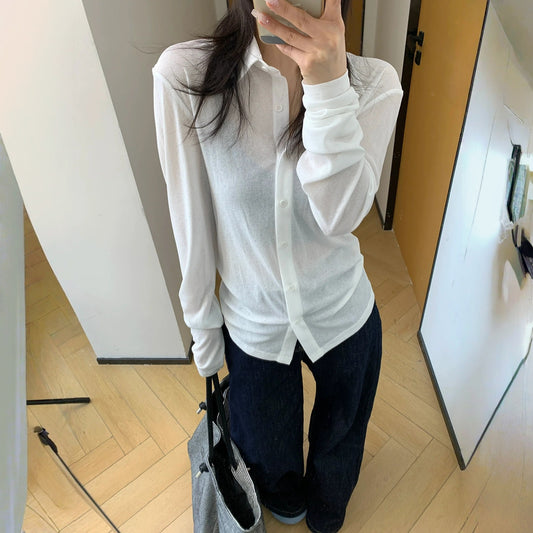 【トップス】夏 薄手 スリム UVカット 高見え 長袖 シャツ 【FCシリーズ】