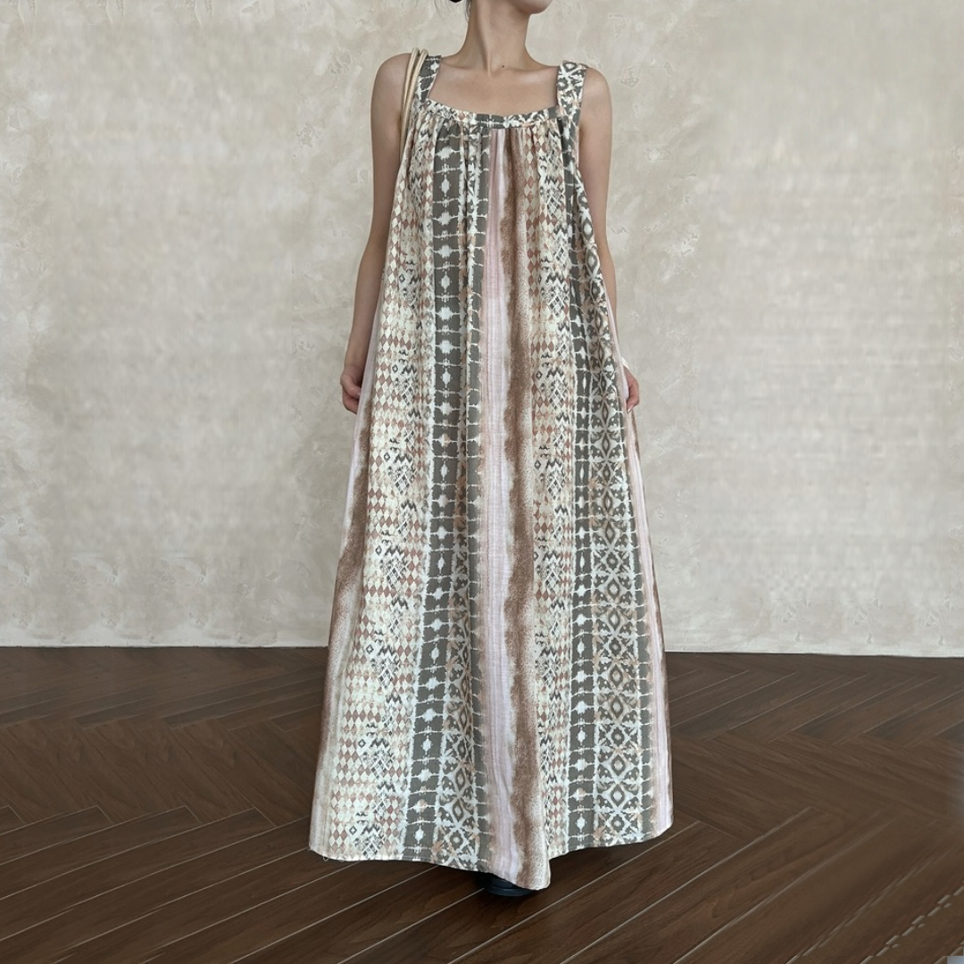 【ワンピース】夏 フランス風 花柄  キャミソール  前後2WAY ノースリーブ ワンピース 【SHシリーズ】