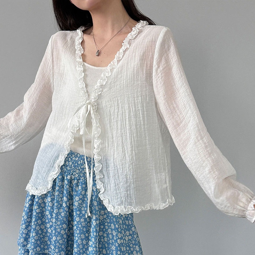 【アウター】Vネック やさしい雰囲気 UVカットカーディガン 体型カバー カーディガン 【JZシリーズ】