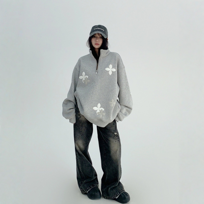 【トップス】パッチレザー付きの ヘビーウェイト 春 秋 冬 スタンドネック パーカー 【FCシリーズ】