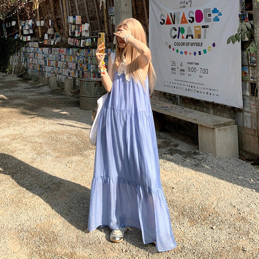 M~4XL【ワンピース】大きいサイズ ノースリーブワンピース レディース 夏 キャミワンピース Aライン リゾートスタイル ゆったり体型カバー【JZシリーズ】