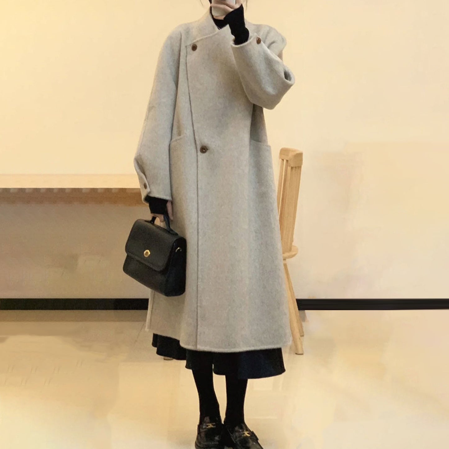 【24AW】【アウター】高級感 レトロ ロング 防寒 コート