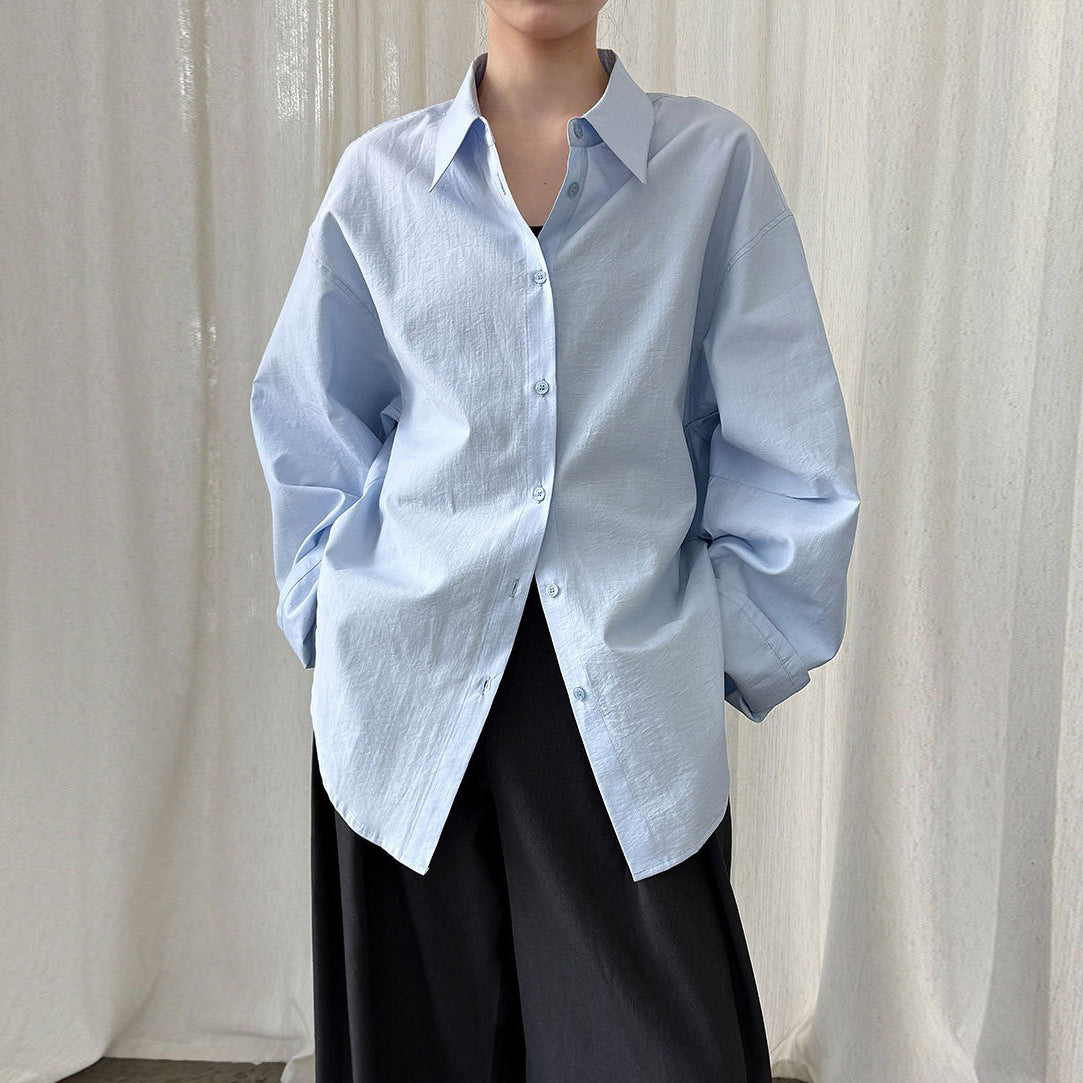 【トップス】秋新作 韓国風ハイエンドシャツ ルーズ ブラウス｜上品×抜け感スタイル【SNシリーズ】