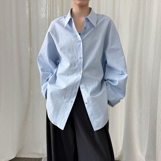 【トップス】秋新作 韓国風ハイエンドシャツ ルーズ ブラウス｜上品×抜け感スタイル【SNシリーズ】