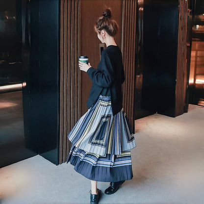 【ワンピース】春 秋 冬 エスニック風 ドッキング風 スウェット ワンピース 【SHシリーズ】