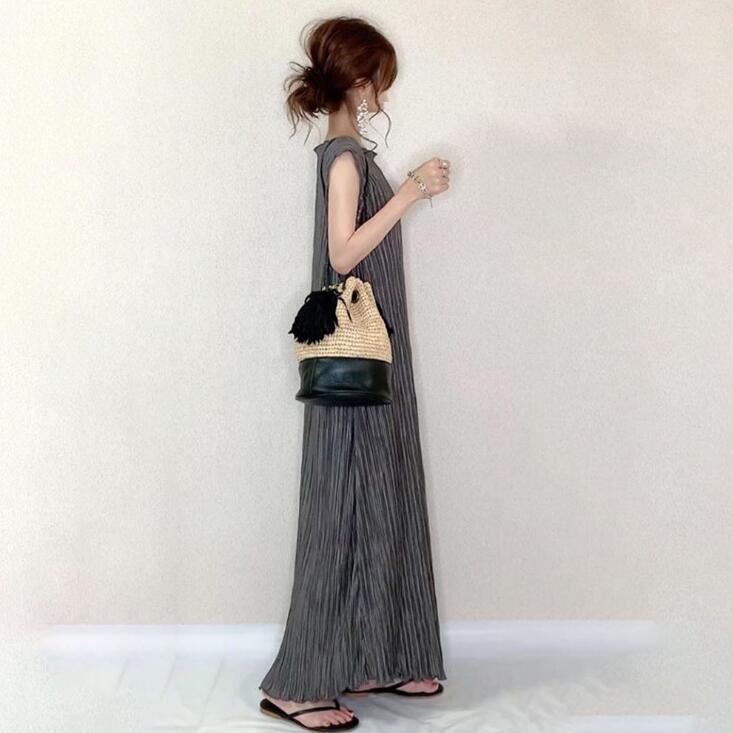 夏季新款氣質寬鬆無袖連衣裙｜簡約顯瘦長裙【JZ系列】