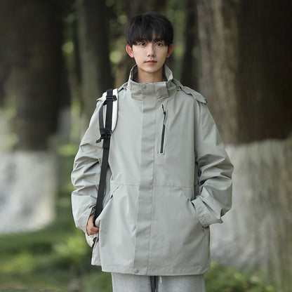 【アウター】ユニセックス アウトドア マウンテンパーカー ゆったりシルエット 3WAY仕様 着脱可能 カップル向け ジャケット【FCシリーズ】