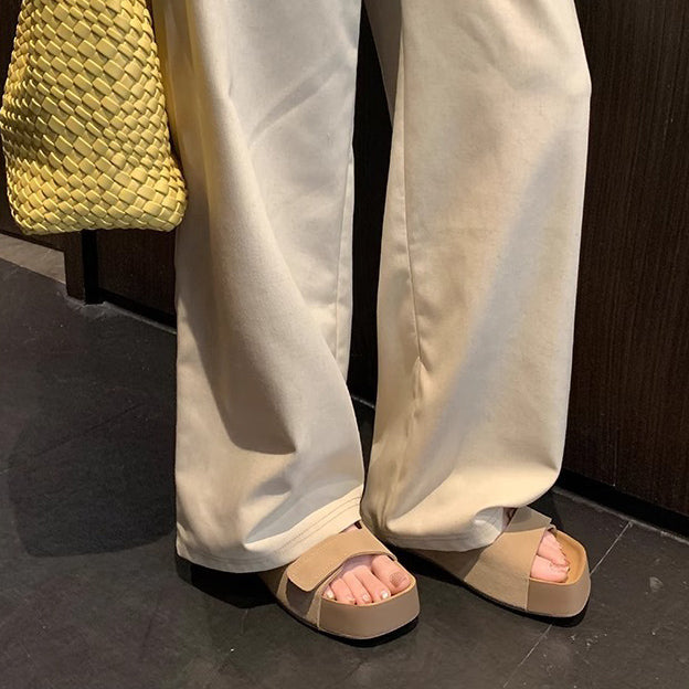 【シューズ】夏 厚底 ダブルマジックテープ 外履き対応 ビルケンサンダル