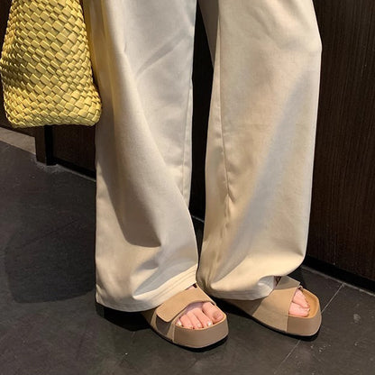 【シューズ】夏 厚底 ダブルマジックテープ 外履き対応 ビルケンサンダル