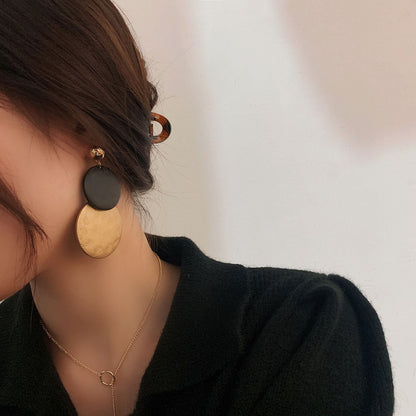 【🎁 B2G1｜先行スタート！】【グッズ】ヴィンテージ風 木目調 幾何イヤリング 韓国系おしゃれピアス