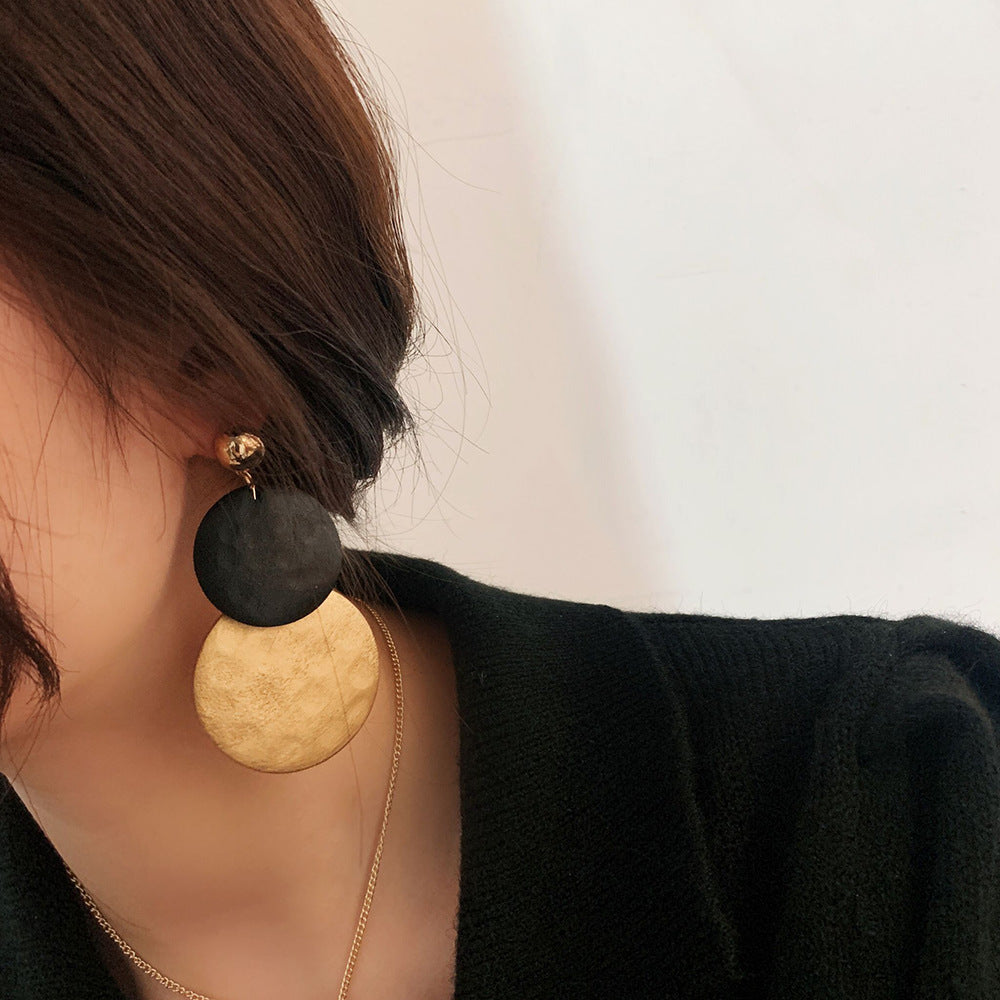 【🎁 B2G1｜先行スタート！】【グッズ】ヴィンテージ風 木目調 幾何イヤリング 韓国系おしゃれピアス