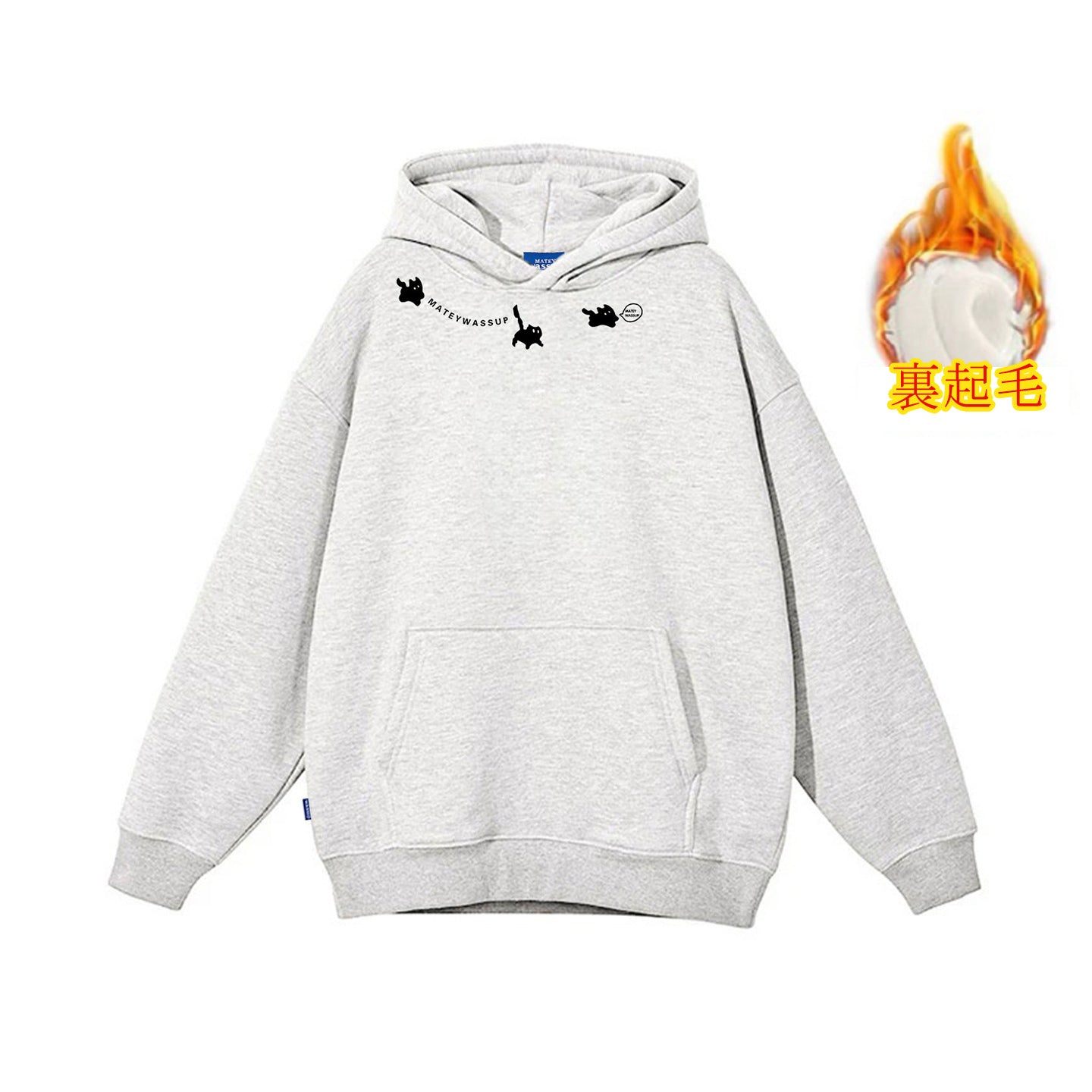 6カラー【トップス】😻猫プリント 子猫 フード付き スウェット ユニセックス 冬 裏起毛 パーカー【FCシリーズ】