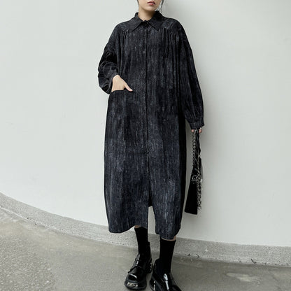 【24AW】【ワンピース】レトロ ストリート 着痩せ 合わせやすい 長袖ワンピース【AHシリーズ】