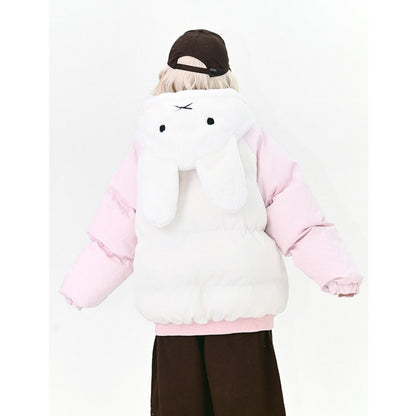 【アウター】韓国風 ゆったり 動物耳 目立つ 売れ筋  フード付き 綿入れコート【FCシリーズ】