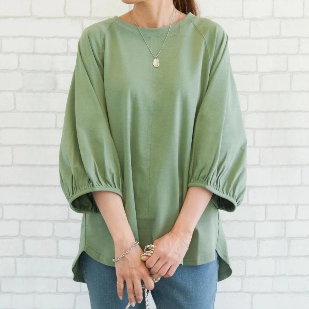 【トップス】夏 ラウンドネック パフスリーブ タンクトップ Ｔシャツ