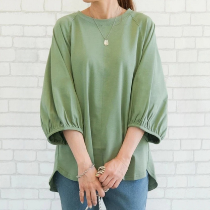 【トップス】夏 ラウンドネック パフスリーブ タンクトップ Ｔシャツ