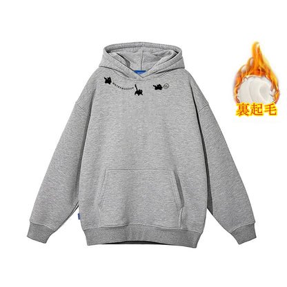 6カラー【トップス】😻猫プリント 子猫 フード付き スウェット ユニセックス 冬 裏起毛 パーカー【FCシリーズ】