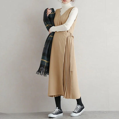 【24AW】【ワンピース】切り替え フリルギャザー ノースリーブ ワンピース