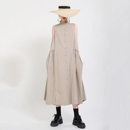 【ワンピース】欧米風 ノースリーブワンピース｜レイヤード風 ロング丈｜着痩せ 脚長効果 2026夏新作【JZシリーズ】