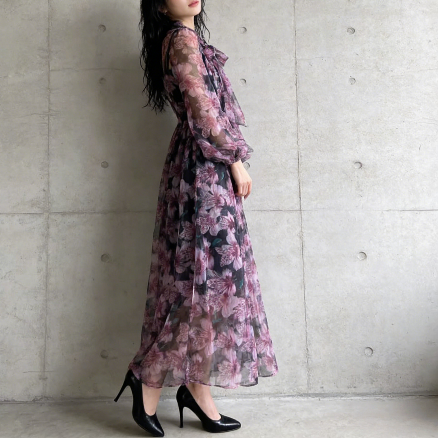 【ワンピース】エレガント 軽やか シフォン フェミニン リゾートワンピース 【SHシリーズ】