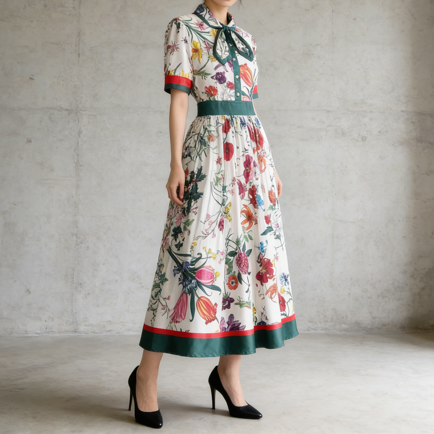 【ワンピース】夏新作 フレンチレトロ 人気半袖モデル リボン付き ウエストマーク 百褶 花柄 シフォン ワンピース レディース
【SHシリーズ】